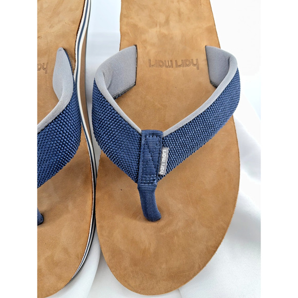 Hari Mari Flip Flop Sandals Navy Brown Casual Beach Summer Comfort Size 13 main image 4